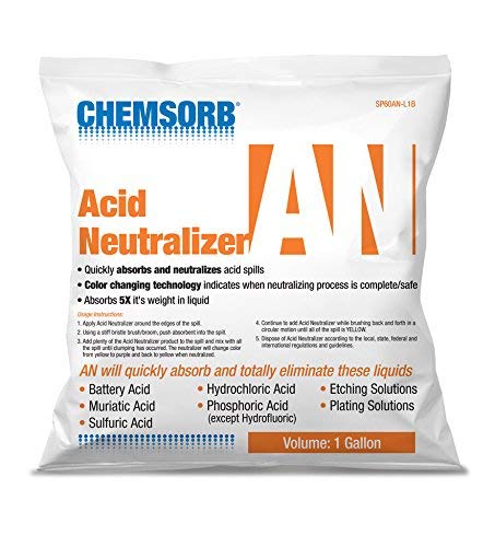 Chemsorb AN - Acid Neutralizing Absorbent, 1 Gal. Bag, SP60AN-L1B, Fast-Acting Acid Neutralizer Absorbent Spill Response, Safe Color Changing Technology, Silica Free Neutralizer, Laboratories