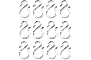 Clear Plastic S Hooks for Punch Bowl Cups, 1.7 Inch, 12 Pack