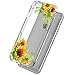 LUOLNH Slim Shockproof Clear Floral Pattern Soft Flexible TPU Back Cover Case Compatible with iPhone 6 Plus/iPhone 6S Plus [5.5 inch] -Sunflower