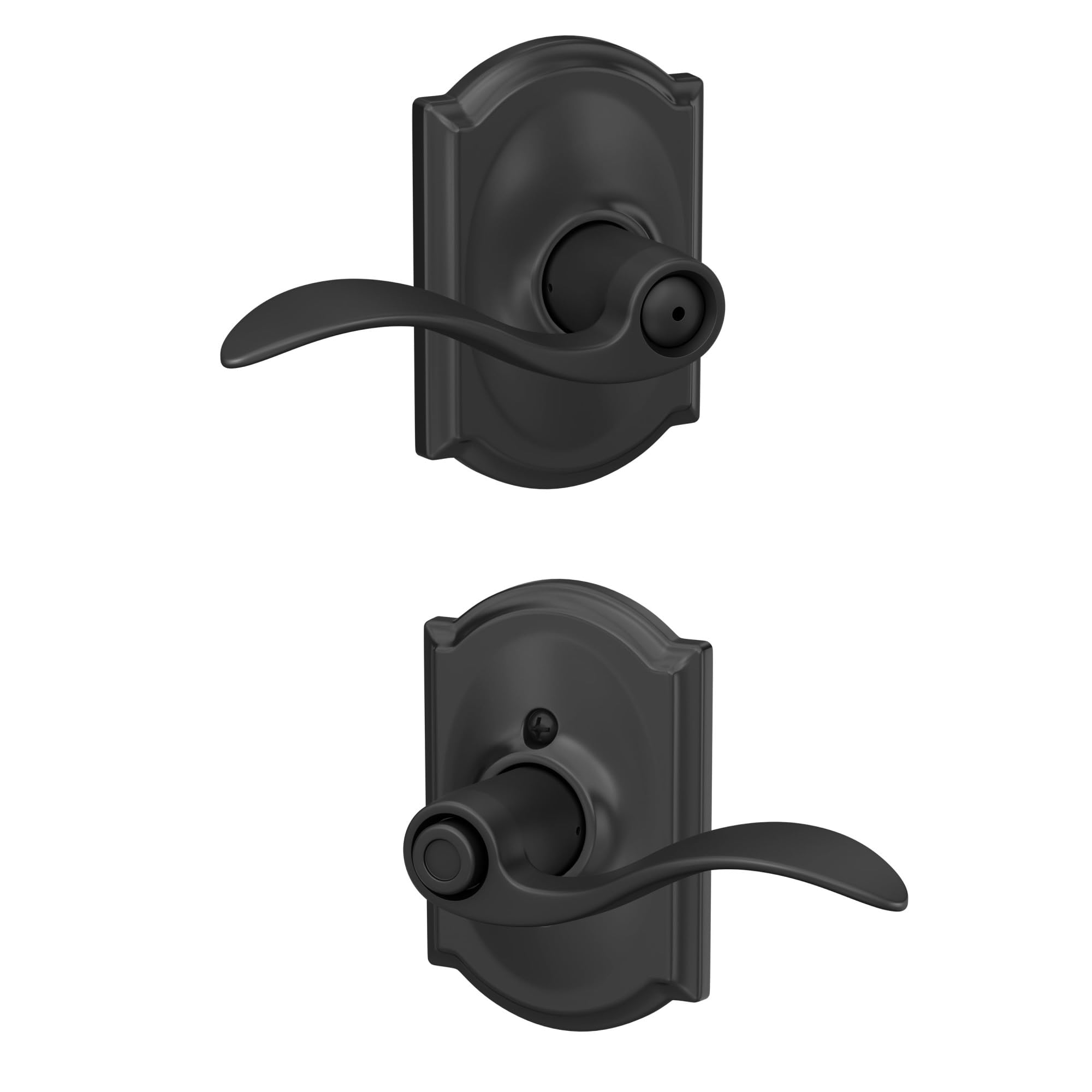 SCHLAGE F40 Acc 622 CAM Camelot Collection Accent Privacy Lever, Matte Black