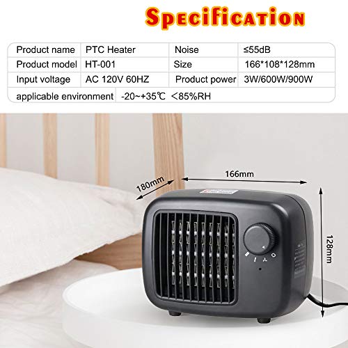 Space Heater,900W Electric Heaters Small Portable Fast Heating Ceramic Desk Heater With Overheat