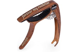 Nobelook Personalized Guitar Capo Engrave Name & Text for Acoustic and Electric Guitars Music Lovers Gift (Style 1)