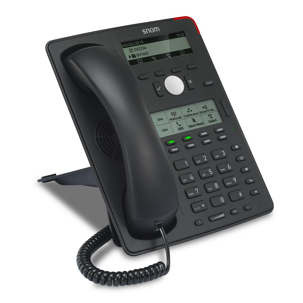 Snom D745 Global Desk Telephone (8 (32) Configurable,Self-labelling,Multicolored LED Keys,High-resolution Display),Black,00004259