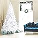La fete 6 FT PVC Unlit Holiday Christmas Tree w/650 Branch Heads, Unlit White Pine Xmas Tree with Flodable Metal Stand for Indoor Decoration(White, 6 FT)
