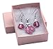 Pink Ribbon Breast Cancer Awareness Boxing Glove Necklace Earrings Set (Hook Earring Set)