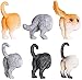 Juvale Refrigerator Magnet Set - Pack of 6 Multi-Color Plastic - Cat Butt Designs - Cute Fridge Magnets for Kitchen & Office Whiteboard - Funny Animal Decor