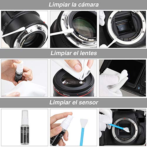 Zacro-49-en-1-Kits-Limpieza-Cmara-Reflex-Profesional-para-Cmaras-Rflex-y-Lente-Optica-Cmaras-Digitales-DSLR-Rebel-EOSOlympusSony-Alpha-NEXNXCarcasa-Impermeable-Negra