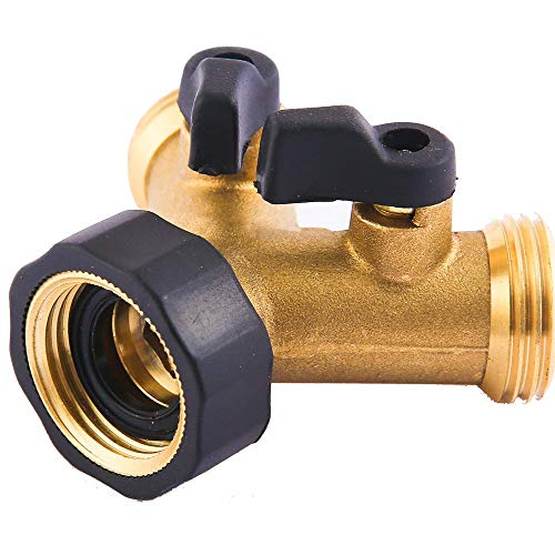 Riemex Metal Garden Hose Splitter 2 Way Y Valve Hose Connector, Easy to Open, Comfort Grip, Solid Brass Body - Thumbnail 7
