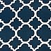 H.VERSAILTEX Thermal Insulated Blackout Curtain - Tie Up Curtains for Small Window (Rod Pocket Panel, 42' W x 63' L, Moroccan Tile Quatrefoil Navy Pattern)