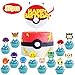 MALLMALL6 37Pcs Pikachu Cupcake Toppers Cake Topper Birthday Party Supplies Cakes Decoration Set Anime Cartoon Trainers Themed Dessert Decorations Video Game Inspired Party Favors for Kids Boys Girls