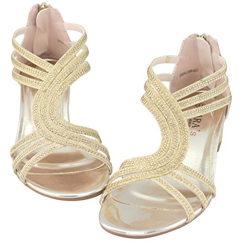 gold dress sandals low heel