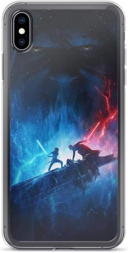 TEEMT Compatible with iPhone Xs Max Case Stars Wars Rey vs Kylo Ren Rise of Skywalker Galaxy Fantasy Movie Pure Clear Phone Cases Cover