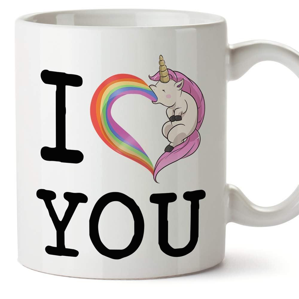 MUGFFINS Love Mug -"I Love (Unicorn) You" - Anniversary/Valentine's Day Present for Special Friends/Couples - Tea/Coffee Ceramic Cup 11oz