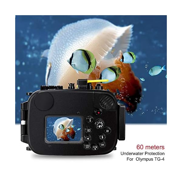 Sea Frogs 195FT/60M Unterwasserkamera wasserdicht Tauchgehäuse für Olympus TG-4 schwarz (Gehäuse + Rotfilter) – Bild 8