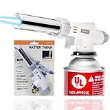 Butane Torch Kitchen Blow Torch - Chef Cooking Torch Lighter Adjustable Flame With Safety Lock Culinary Torch For Creme Brulee, Baking, BBQ Butane Gas Not Included