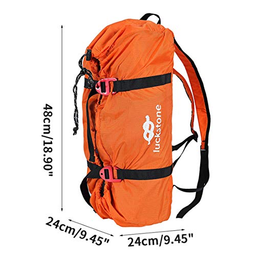 FREAHAP R Climbing Rope Bag Climbing Gear Bag for Mountaineering Ice Climbing Oxford Backpack with Rope Mat Orange