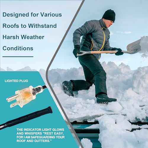 MAXKOSKO Roof Gutter Heat Cable for Snow Melting, Electric Self