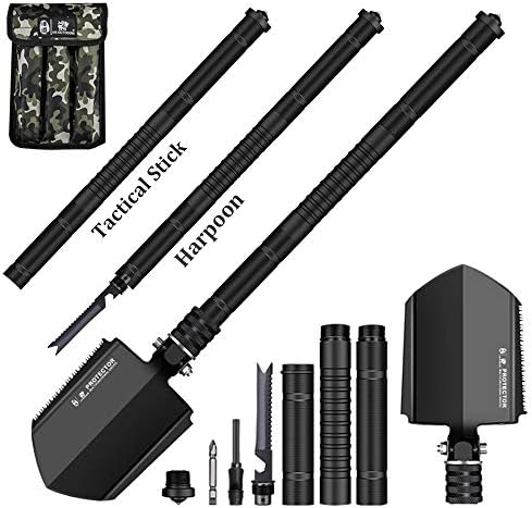 Erichworld Military Folding Shovel Portable Survival Shovel Camping Multitool Compact Entrenching Tool for Camping Hiking Car Emergency