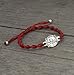 MIZZE Made for Luck Men's Red String Bracelet with Sterling Silver Coin Protection Charm Adjustable - Waterproof 7.5