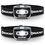 GearLight LED Headlamp Flashlight S500 (2 PACK) - Proiettori da corsa, da campeggio e da esterno - La migliore lampada frontale con luce rossa di sicurezza per adulti e bambini