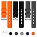 Vetoo Quick Release Silicone Watch Bands, Choose Color and Width 18mm, 20mm, 22mm, 8 Colors Rubber Replacement Band Strap for Men Women