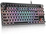 Gaming Keyboard, STOGA Wired Retro Mechanical Keyboard Blue Switch RGB Backlit K