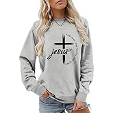 CUQEYM Christian Sweatshirts Women Jesus The Way The Truth The Life Bible Verse Shirt Religious Crew Neck Pullover