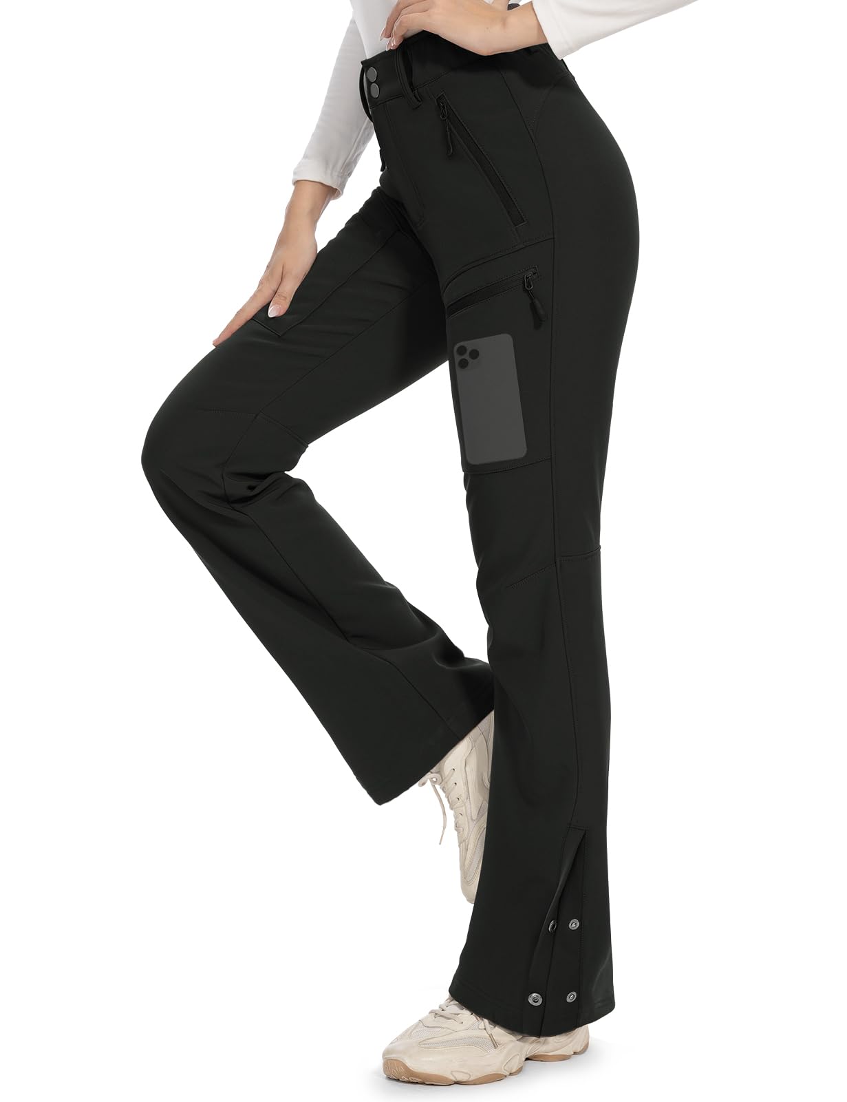 Photo 1 of Moosehill Women's-Snow-Ski-Pants-Fleece-Lined-Waterproof-Thermal Insulated Warm for Snowboard Winter Hiking(Black, 8, 31")