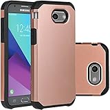 Samsung Galaxy J3 Emerge Case Rose Gold/J3 Prime/J3 2017/Amp Prime 2/Express Prime 2/Sol 2/J3 Luna Pro/J3 Eclipse/J3 Mission Case, LUHOURI Hybrid Armor Rugged Defender Protective Case Cover