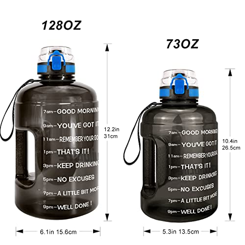 BuildLife Gallon Water Bottles with Times to Drink Gallon Water Jug