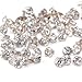 Surepromise Pack of 100 Sets 7mm Diamante Diamond Clear Silver Crystal RIVET STUDS Rock Leather Bag