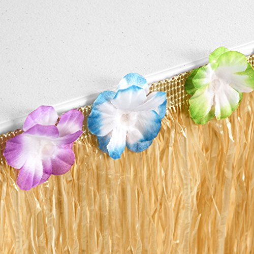 5 Hawaiian+Luau+Grass+Table+Skirt