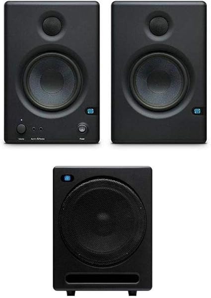 Amazon Com Presonus Eris E4 5 Hd 2 Way 4 5 Nearfield Monitors Bundle With Presonus Temblor T10 Active 10 Studio Subwoofer Musical Instruments