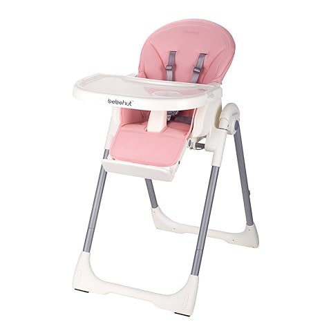 BEBEHUT® Kinderhochstuhl Babyhochstuhl Kinderstuhl Babystuhl Hochstuhl verstellbar 1801-D06 Pink