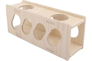 KCRYGOGO Hamster Wooden Tunnel Toy Secret Peep Shed Hamster Hideout & Tunnel Exploring Toy Only for Tiny Pets Like Dwarf Hamster
