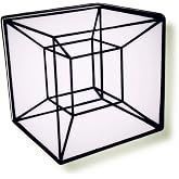 Tesseract Cube Geometry Geometric Model Hybercube Infinity Mirror Art Sculpture Modern 1.2" Enamel Pin Badge