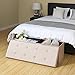 SONGMICS Mazie Collection - 43 Inches Folding Storage Ottoman Bench, Ottoman with Storage, Foot Rest Stool, Load 660 lb, for Living Room, Synthetic Leather, Cream White ULSF70M