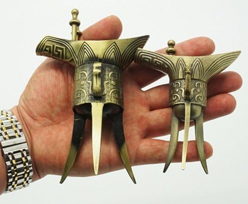 西安工芸 秦の始皇帝盃 古代三足酒器 ショットグラス 2点セット