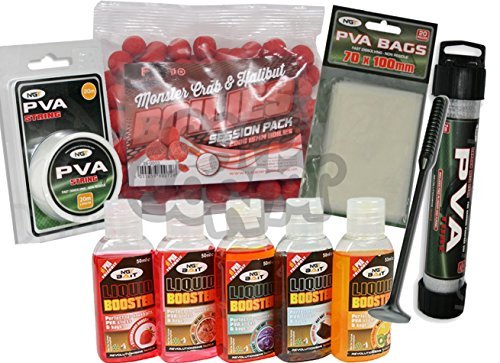 Carp Fishing PVA Set & 5 Liquids Tube Plunger + 7M String + Bags