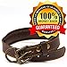 Logical Leather Padded Dog Collar - Best Full Grain Heavy Duty Genuine Leather Collar - Brown - Medium