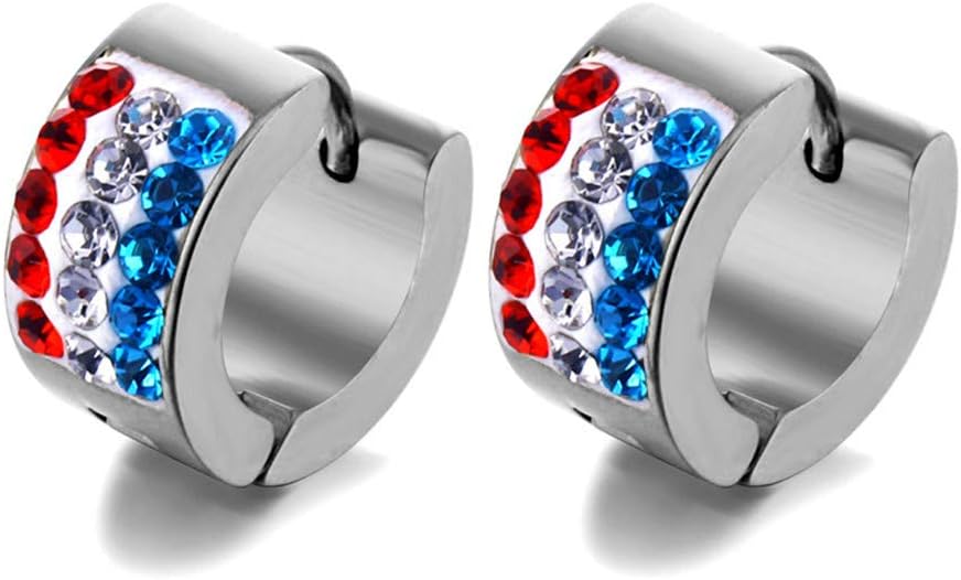MELUOGE Unique Fashionable Stainless Steel Small Hoop Earrings for Men Women Huggie Earrings
