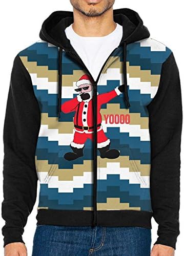 Dabbing Santa Men Fashion Athletic Pockets Zipper Hoodie Sweaters