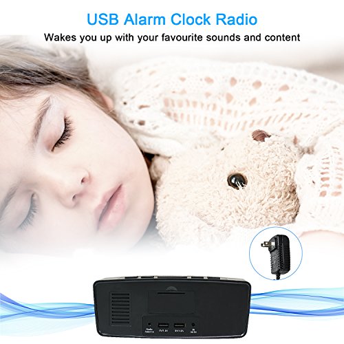 Dorzu Alarm Clock Radio,FM Digital Clock Radio with USB Fast Charger for Bedroom - Thumbnail 6