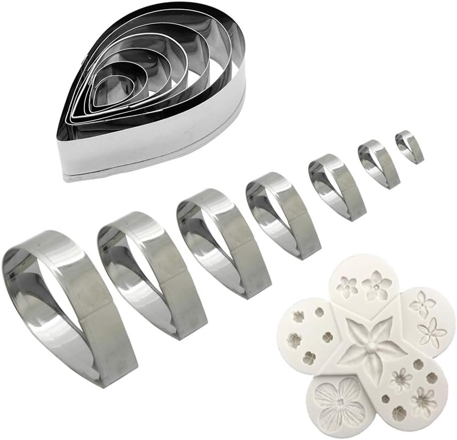 Hebudy Cookie Cutter Set Circle Cookie Cutter 3D Molds Ice Lolly Mold Candy Molds Novelty Molds Cake Decorating Kit Biscuit Cutter Soap Mould Novelty Molds 8Pcs