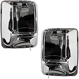 Driver and Passenger Rear Outside Outer Door Handles Chrome Specialty Replacement for Ford Pickup Truck 7C3Z 2626601 AA 7C3Z 2626600 AA AutoAndArt
