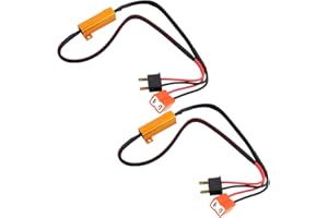 BESULEN 2PCS H7 Car LED Resistor Kit, 50W 6Ohm Vehicle Headlight Anti Flicker Error Decoder, Auto Fog Turn Signal Bulb Load Resistor Relay Harness Adaptor, Universal Auto Accessories