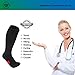 Wanderlust Everyday Use Graduated Compression Socks - Support Stockings for Men & Women - Black/Red Medium