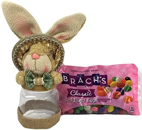 Easter Bunny Head Acrylic Candy jar with Brachs Classic Jelly Beans