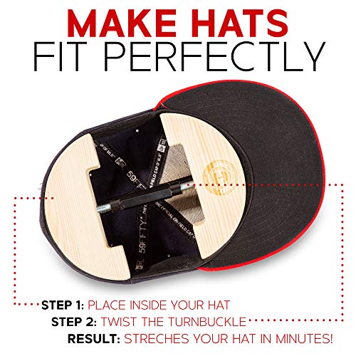 HAT MATE Premium Hat Stretcher with Bonus Hat Brush Solid Wood, One Size Fits All, Heavy Duty