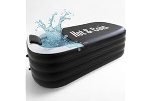 Alaskey® Portable Inflatable Bathtub For Ice Bath Or Hot Baths | Foldable & Freestanding Soaking Recovery Tub For Adults | Du